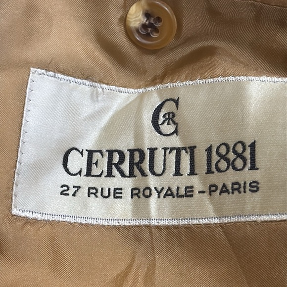 (R7) CERRUTI 1881, vintage 1944 jacket,100% cashmere for men, khaki, Sz 52,PARIS - Picture 8 of 16